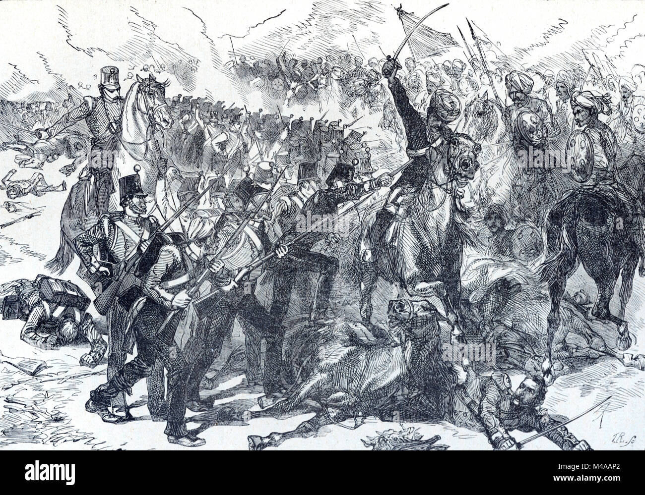 Deuxième Guerre Anglo-afghane entre Raj britannique et l'Émirat d'Afghanistan (1878-1880) (gravure, 1879) Banque D'Images