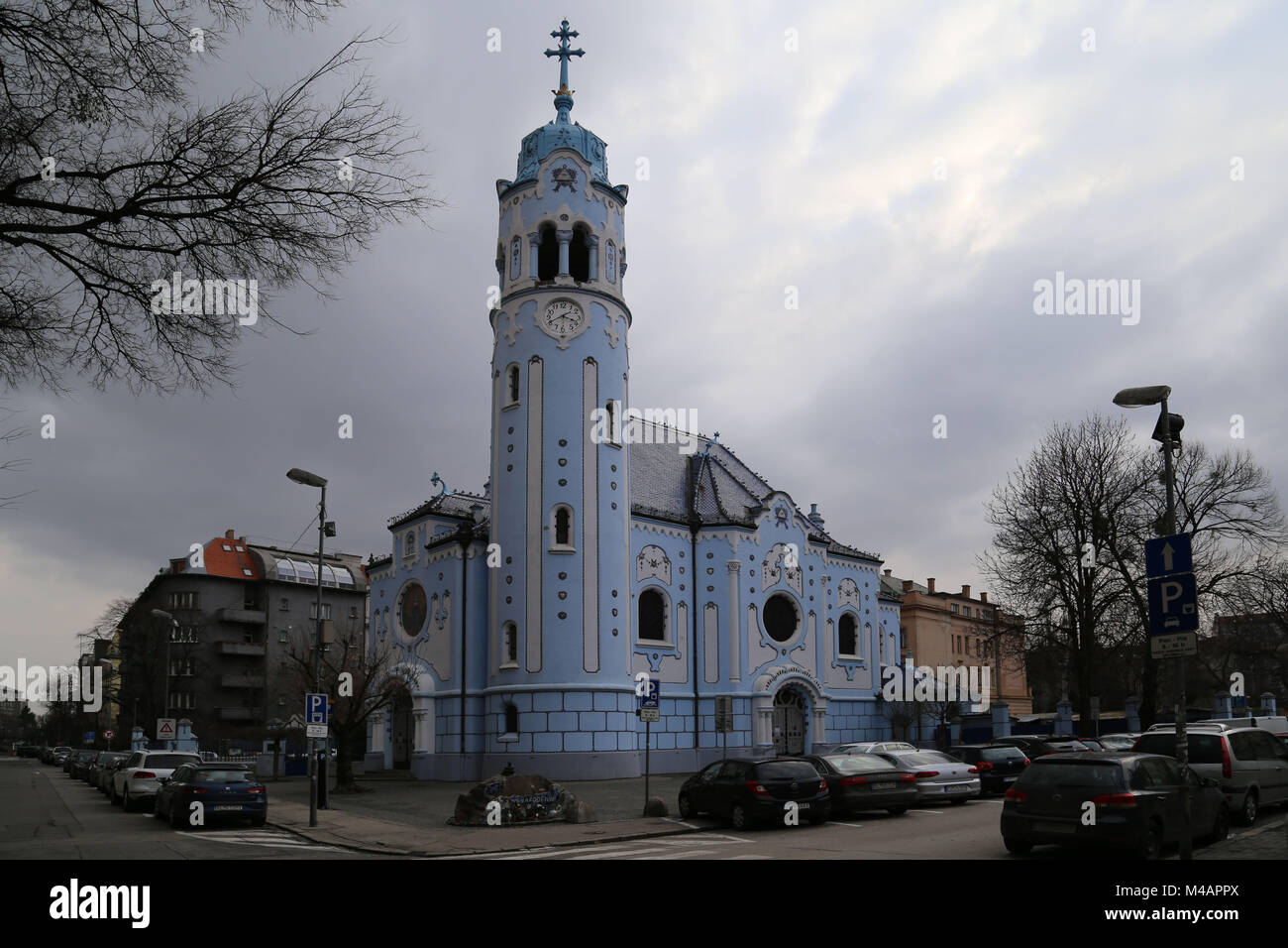 L'Église bleue dans le centre de Bratislava, capitale de la Slovaquie. De l'église Église de Saint Elizabeth Banque D'Images