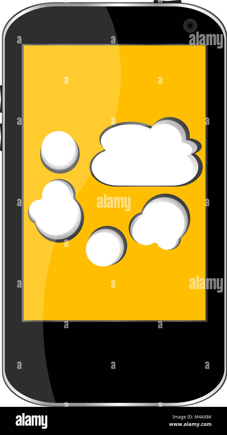 Smartphone avec le cloud computing symbole sur un écran Banque D'Images