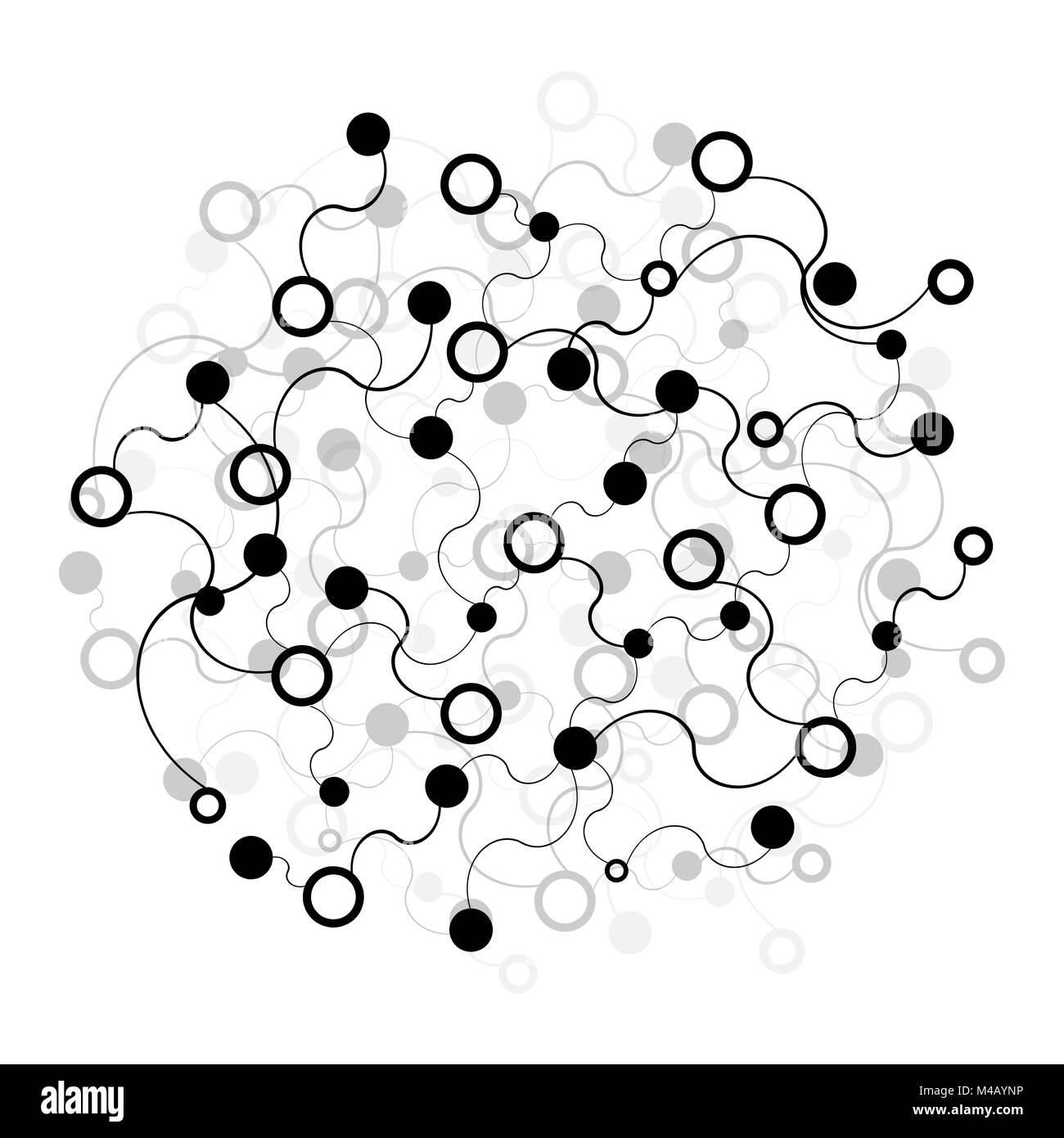 Résumé fond. Points de connexion noir sur blanc. Banque D'Images