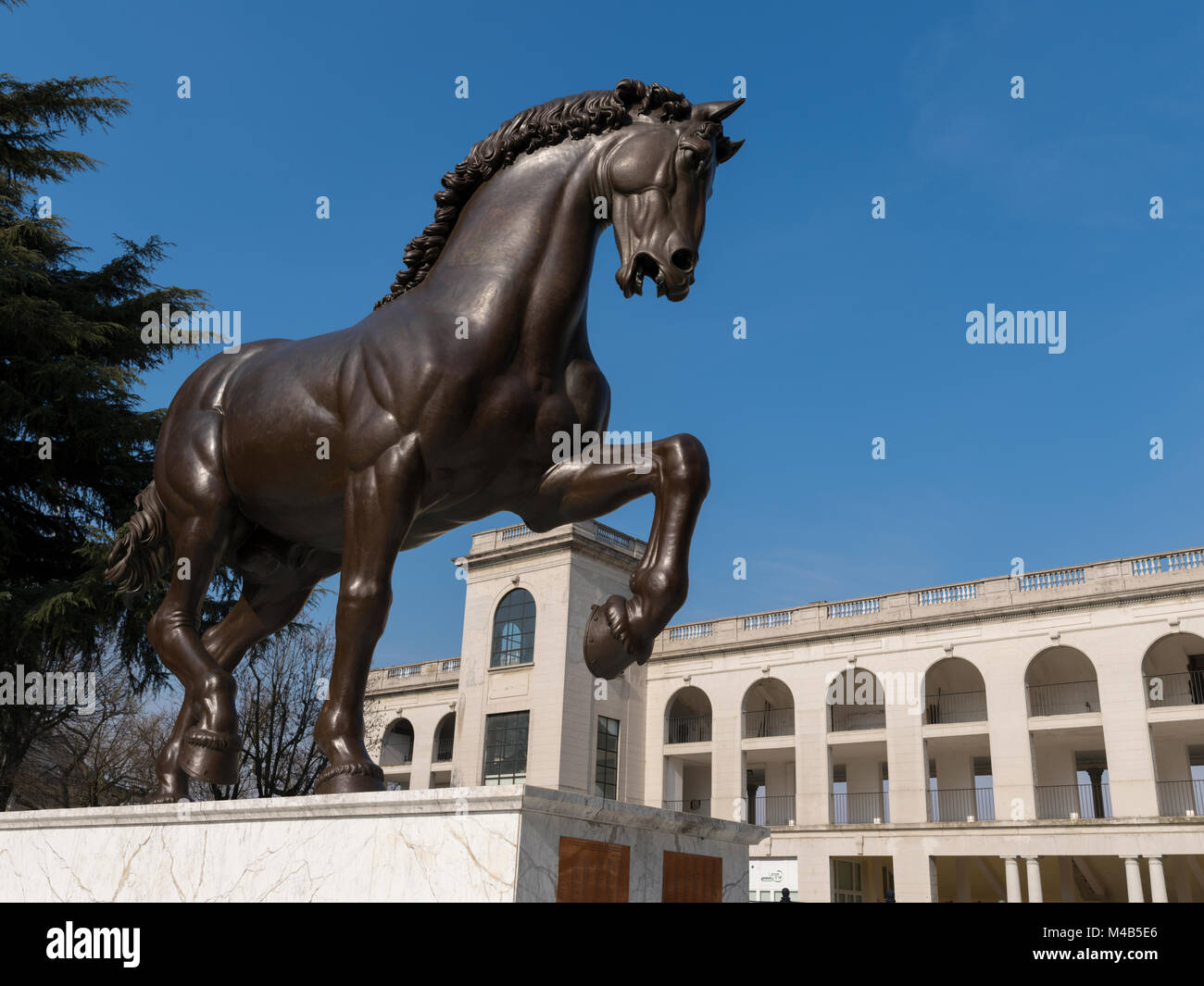 Leonardo's horse à l'Hippodrome de San Siro, Milan, Lombardie, Italie. Banque D'Images