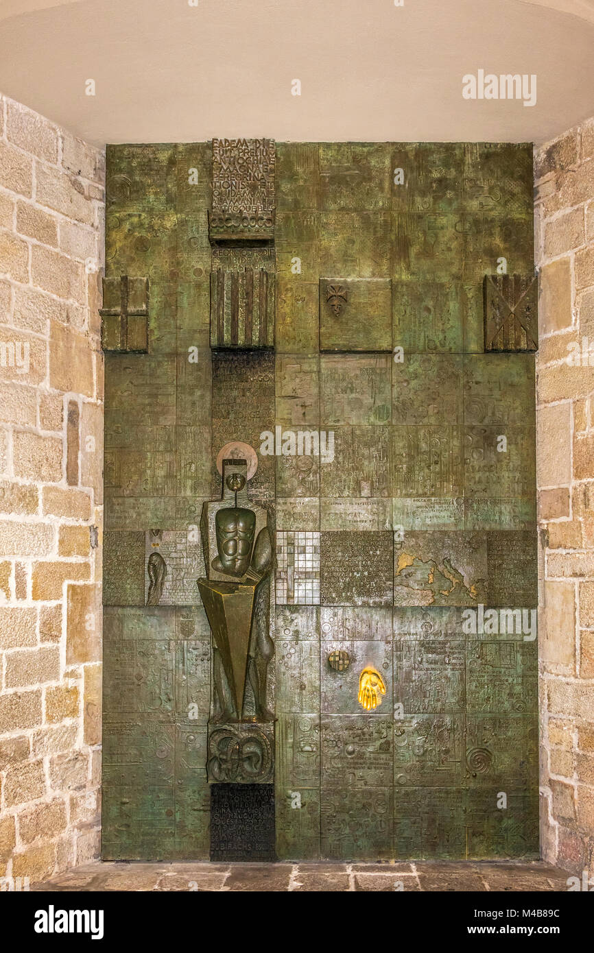 La Porte Saint Georges, palau del lloctinent, quartier gothique, Barcelone, Espagne Banque D'Images