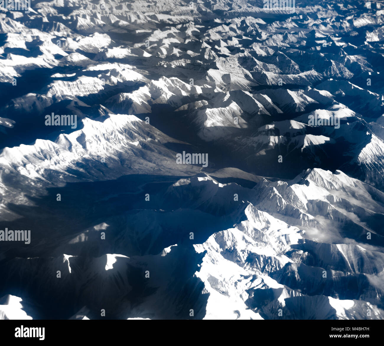 Vue aérienne sur les rocheuses de l'avion Banque D'Images