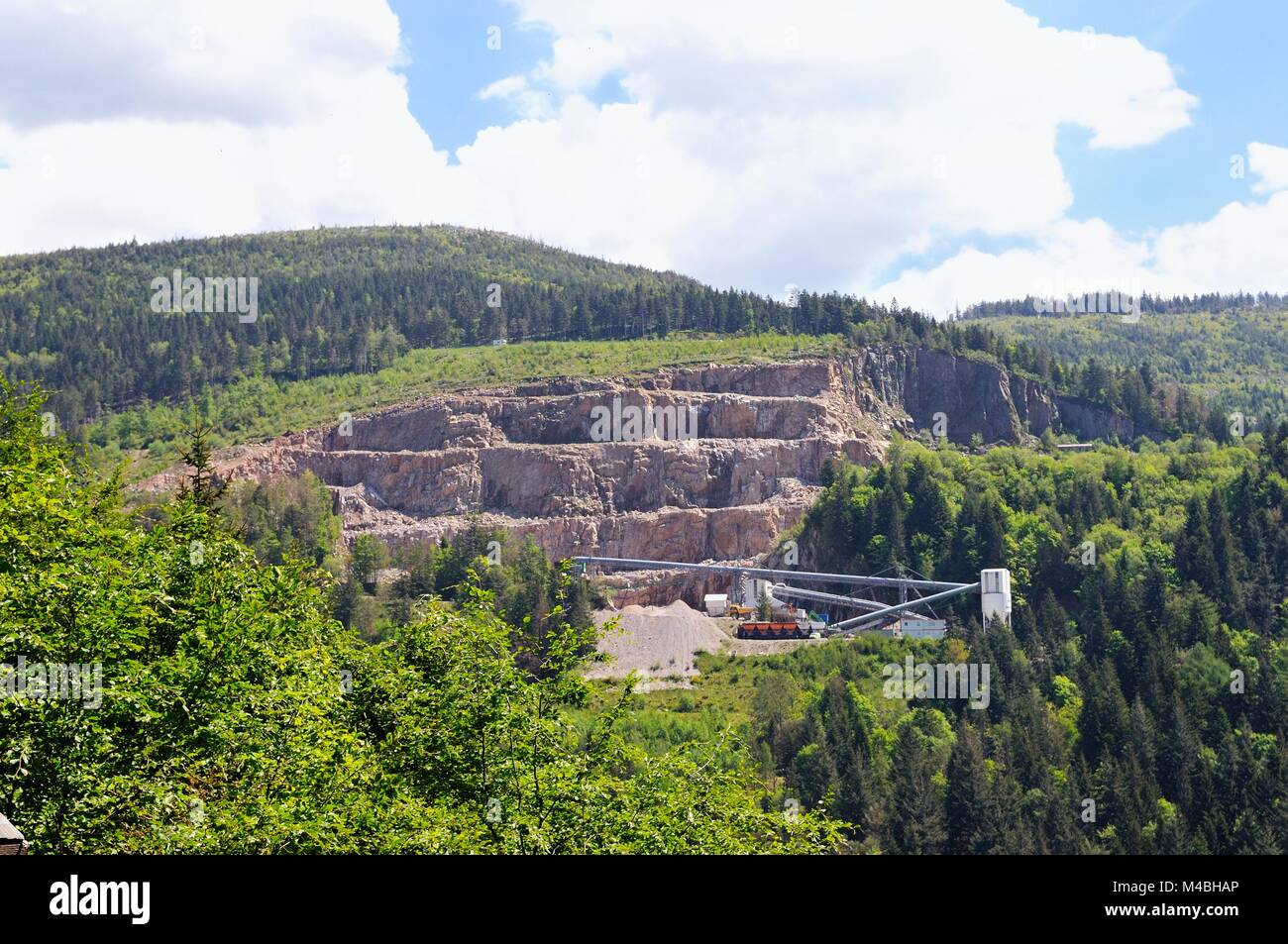 Carrière de granit et de gravier travaux Seebach Forêt Noire Allemagne Banque D'Images