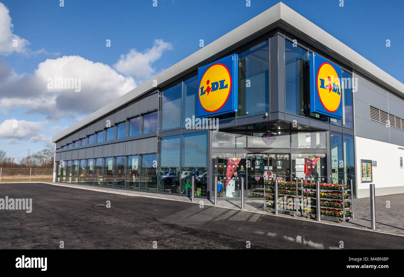 Magasin Lidl, Junction Road, Stockton-on-Tees, Angleterre, RU Banque D'Images