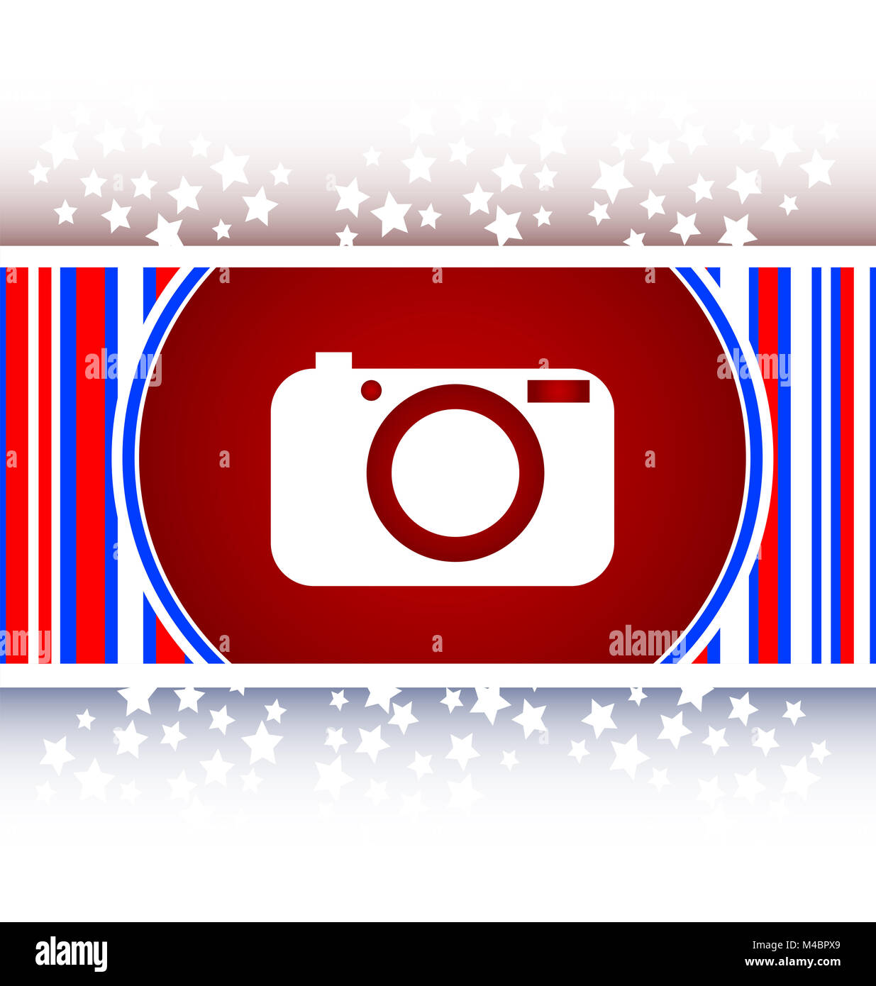 Icône Appareil photo sur internet original bouton rond Banque D'Images