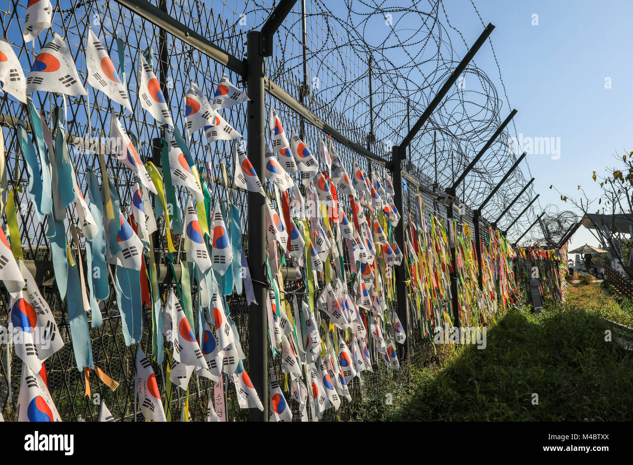 La zone démilitarisée ou DMZ, sépare la Corée du Nord et la Corée du Sud. Banque D'Images