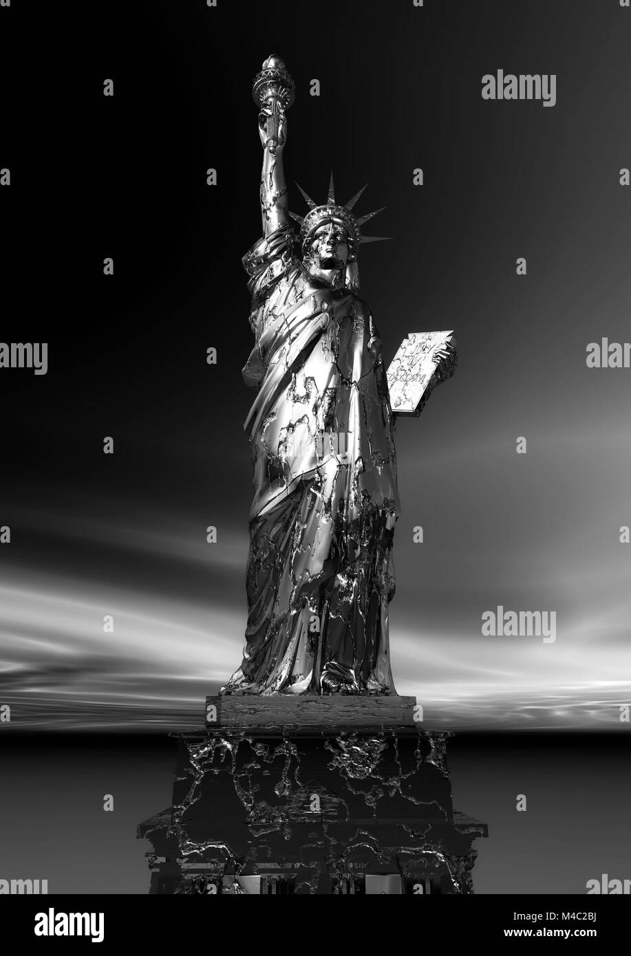Le rendu numérique de la Statue de la Liberté Banque D'Images