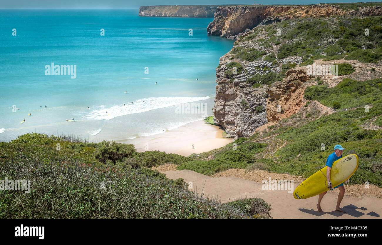 Beliche beach dans la région de l'Algarve du Portugal. Banque D'Images