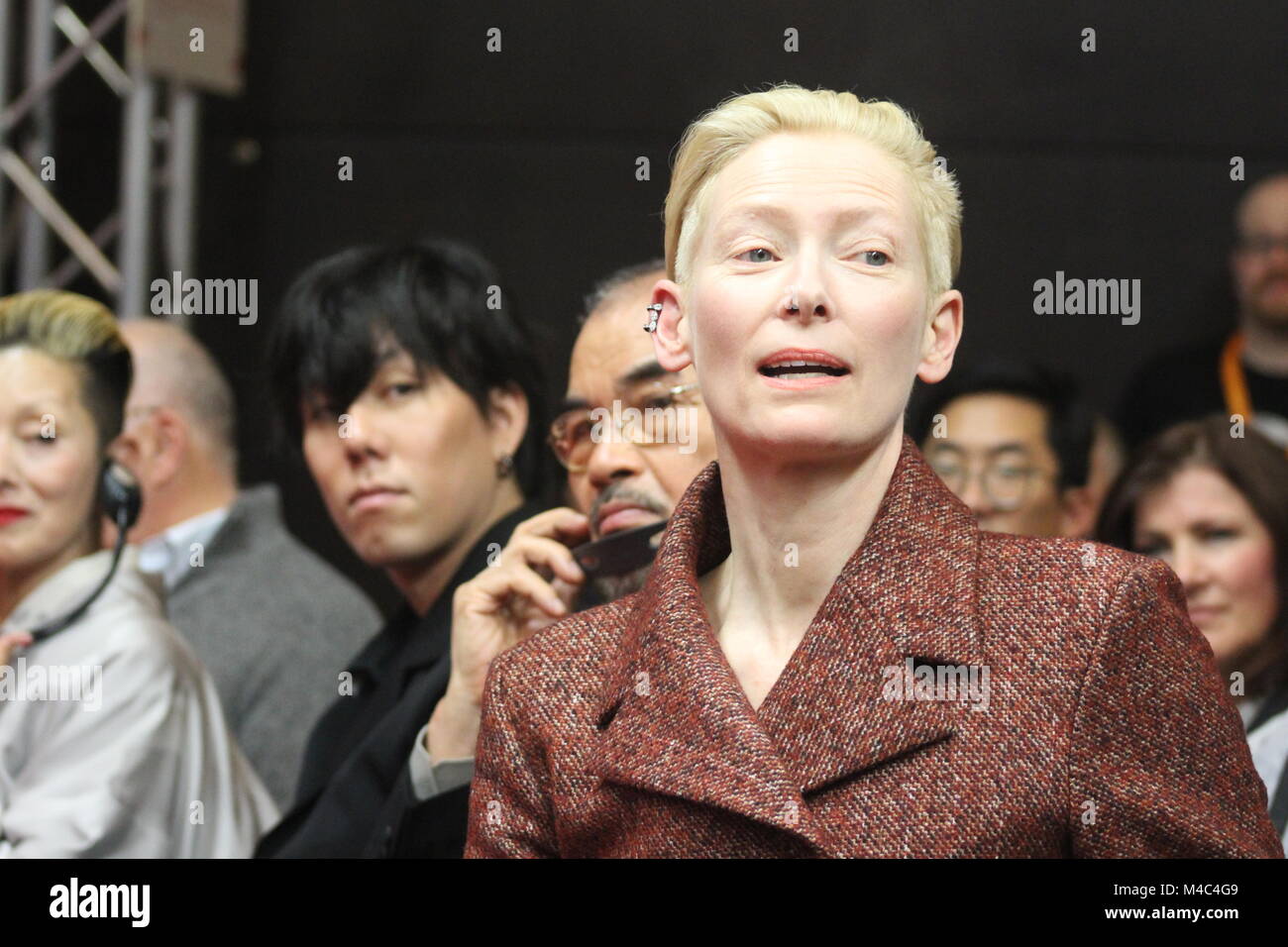 Berlin, Allemagne. Feb 15, 2018. Conférence de presse à l'hôtel Grand Hyatt à Berlin/Allemagne pour "Isle of Dogs" (film d'ouverture) par 68e Berlinale (International Film Festival). En vedette : Wes Anderson, Tilda Swinton, Bryan Cranston, Koyu Rankin, Liev Schreiber, Greta Gerwig, Bill Murray, Jeff Goldblum, Bob Balaban, Courtney B. Vance, Kunichi Nomura, où : Berlin/Allemagne, Quand : 15 février 2018. Credit : Tahsin Ocak/Alamy Live News Banque D'Images