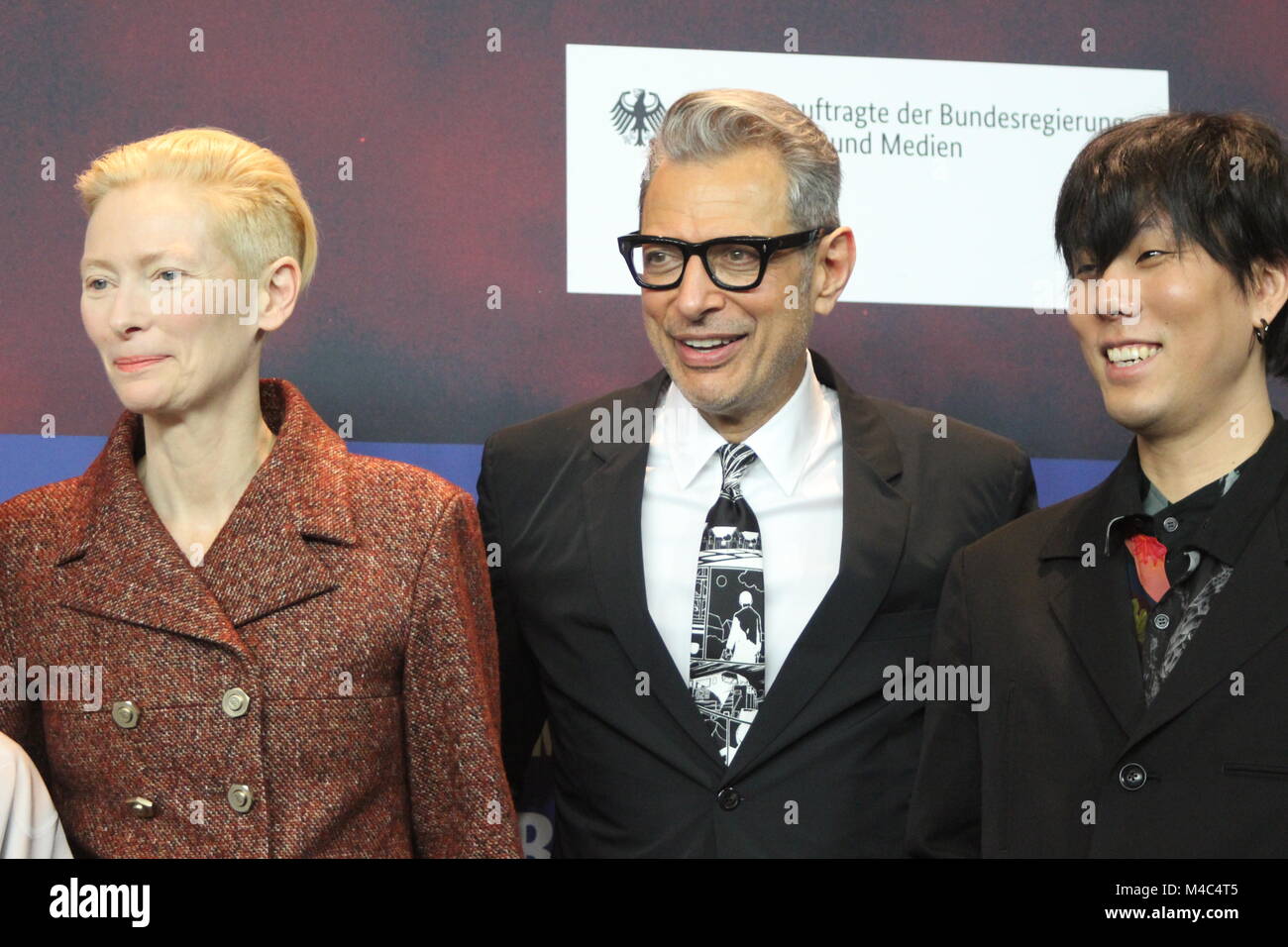 Berlin, Allemagne. Feb 15, 2018. Conférence de presse à l'hôtel Grand Hyatt à Berlin/Allemagne pour "Isle of Dogs" (film d'ouverture) par 68e Berlinale (International Film Festival). En vedette : Wes Anderson, Tilda Swinton, Bryan Cranston, Koyu Rankin, Liev Schreiber, Greta Gerwig, Bill Murray, Jeff Goldblum, Bob Balaban, Courtney B. Vance, Kunichi Nomura, où : Berlin/Allemagne, Quand : 15 février 2018. Credit : Tahsin Ocak/Alamy Live News Banque D'Images