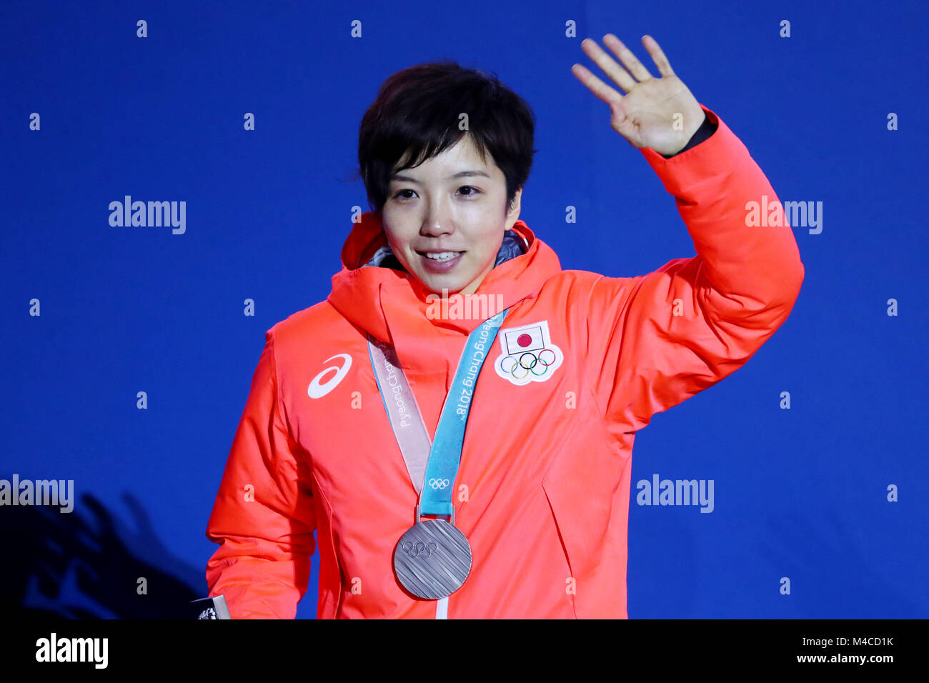 Gangneung, Corée du Sud. Feb 15, 2018. Nao Kodaira (JPN) : Patinage de vitesse 1000m femmes remise de médaille à PyeongChang Medals Plaza Pendant l'PyeongChang 2018 Jeux Olympiques d'hiver à Gangneung, Corée du Sud . Credit : Yohei Osada/AFLO SPORT/Alamy Live News Banque D'Images