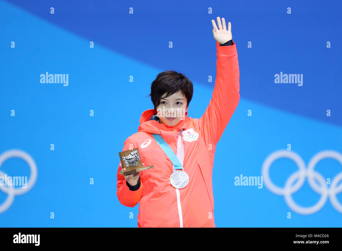 Gangneung, Corée du Sud. Feb 15, 2018. Nao Kodaira (JPN) : Patinage de vitesse 1000m femmes remise de médaille à PyeongChang Medals Plaza Pendant l'PyeongChang 2018 Jeux Olympiques d'hiver à Gangneung, Corée du Sud . Credit : Yohei Osada/AFLO SPORT/Alamy Live News Banque D'Images