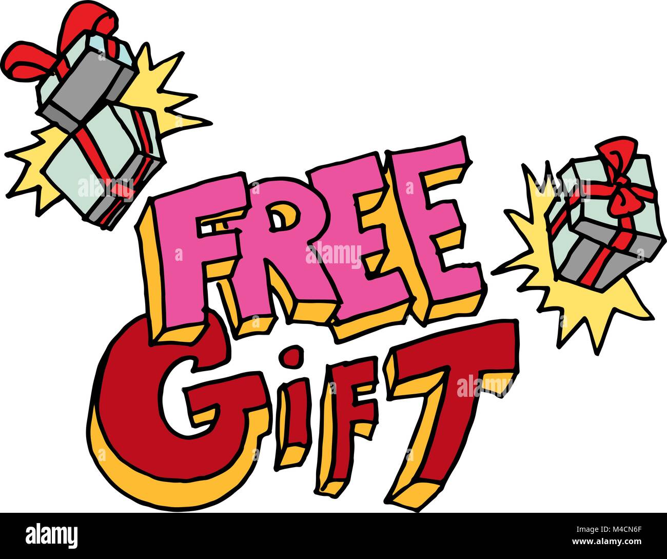 L'image d'un cadeau gratuit message. Illustration de Vecteur