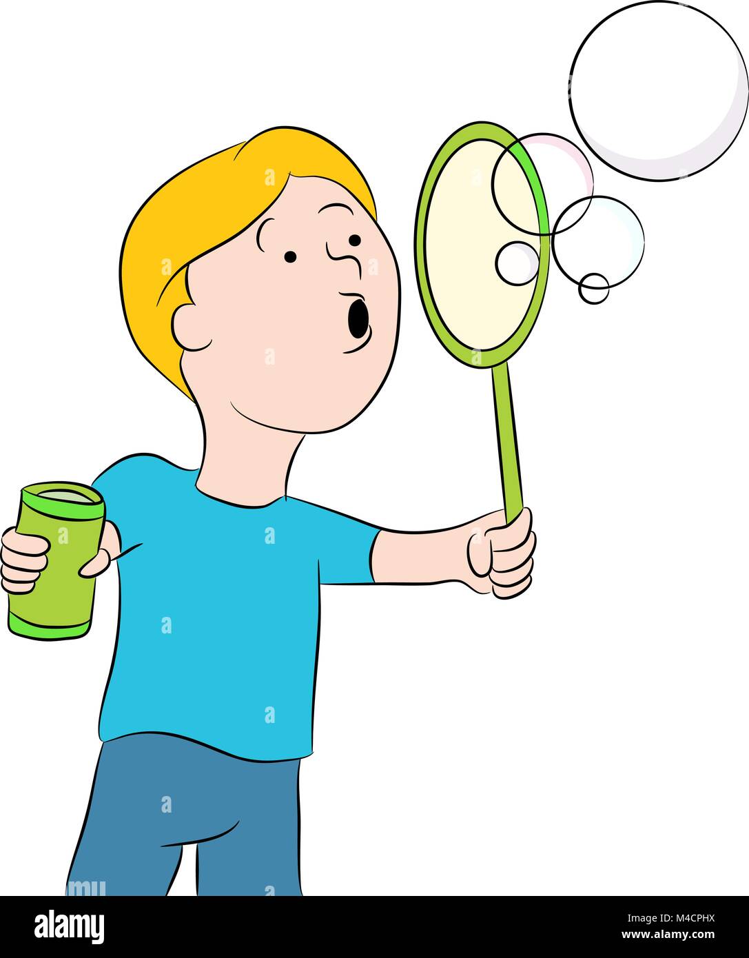 Enfant qui fait des bulles Banque d'images vectorielles Alamy — free download