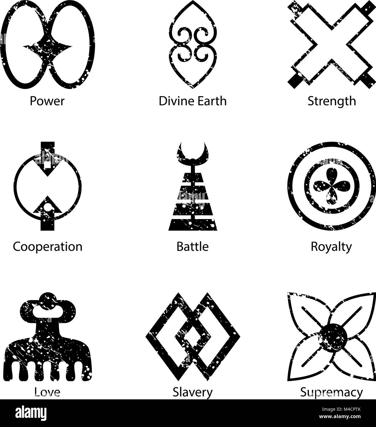 Une image d'un symbole Adinkra icon set. Illustration de Vecteur