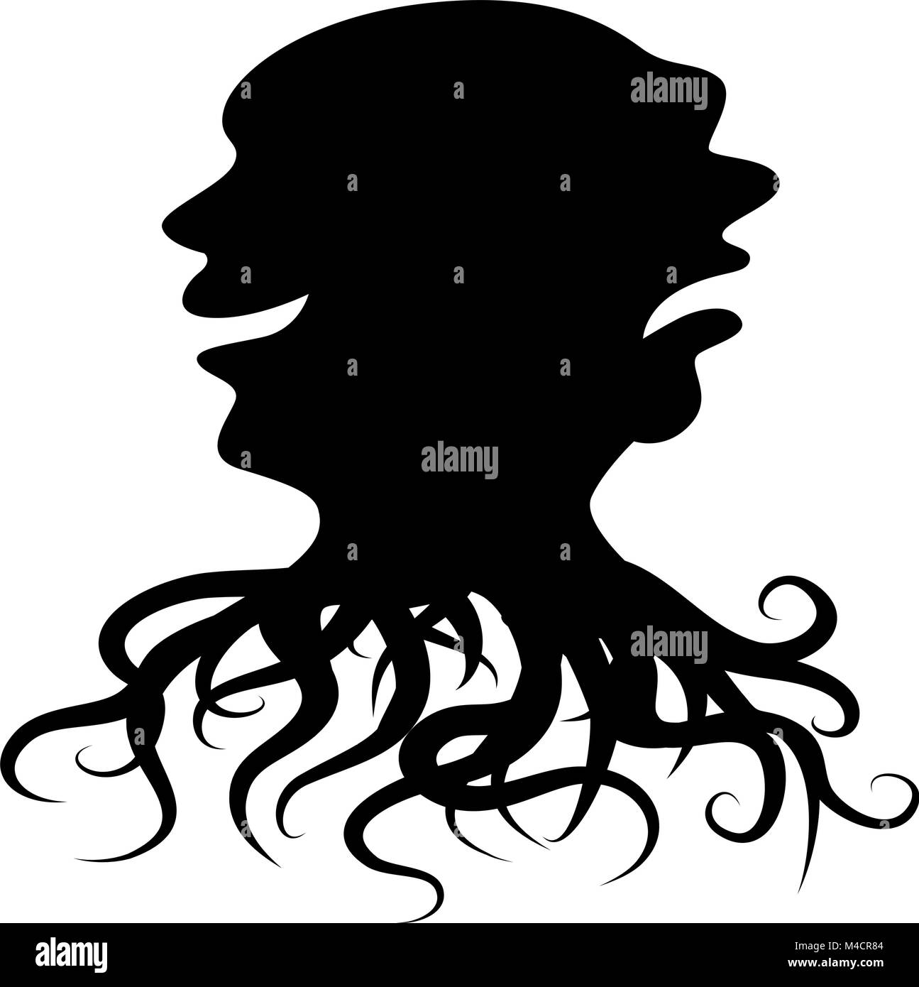 Une image d'un théâtre abstrait une icône de masque. Illustration de Vecteur