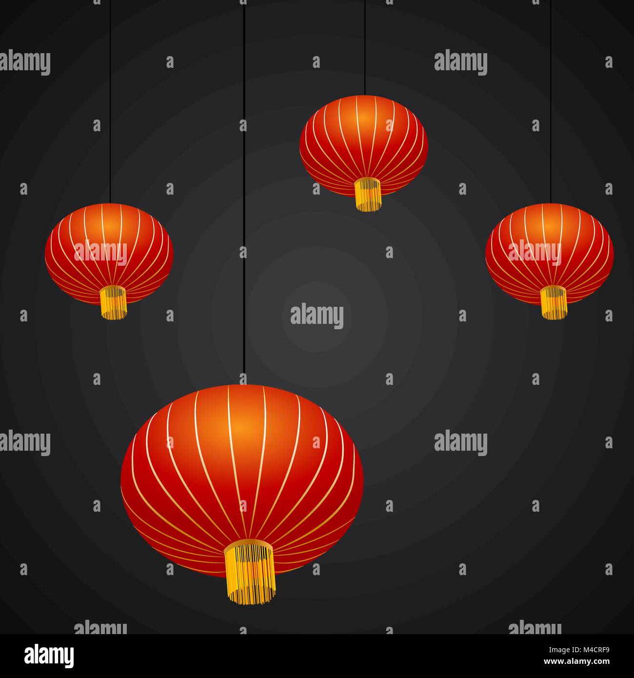 L'image d'une lanterne du Nouvel An chinois. Illustration de Vecteur