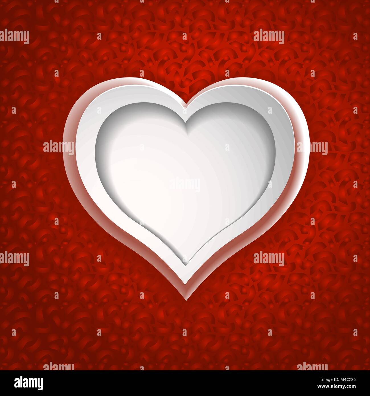 White paper cut love heart pour Valentine s day Illustration de Vecteur