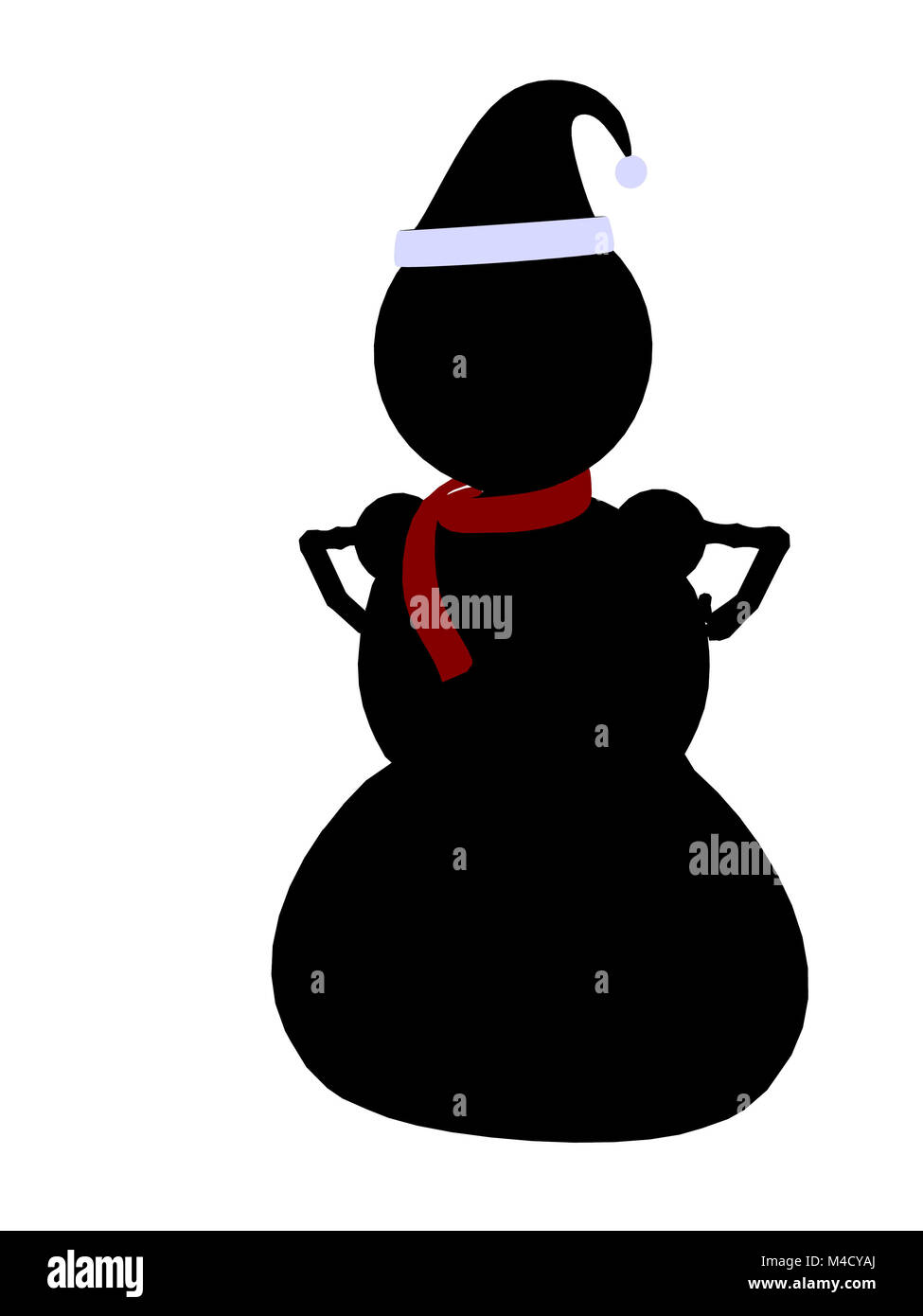 Un Bonhomme De Neige De Noel Noir Illustration Silhouette Sur Un Fond Blanc Photo Stock Alamy