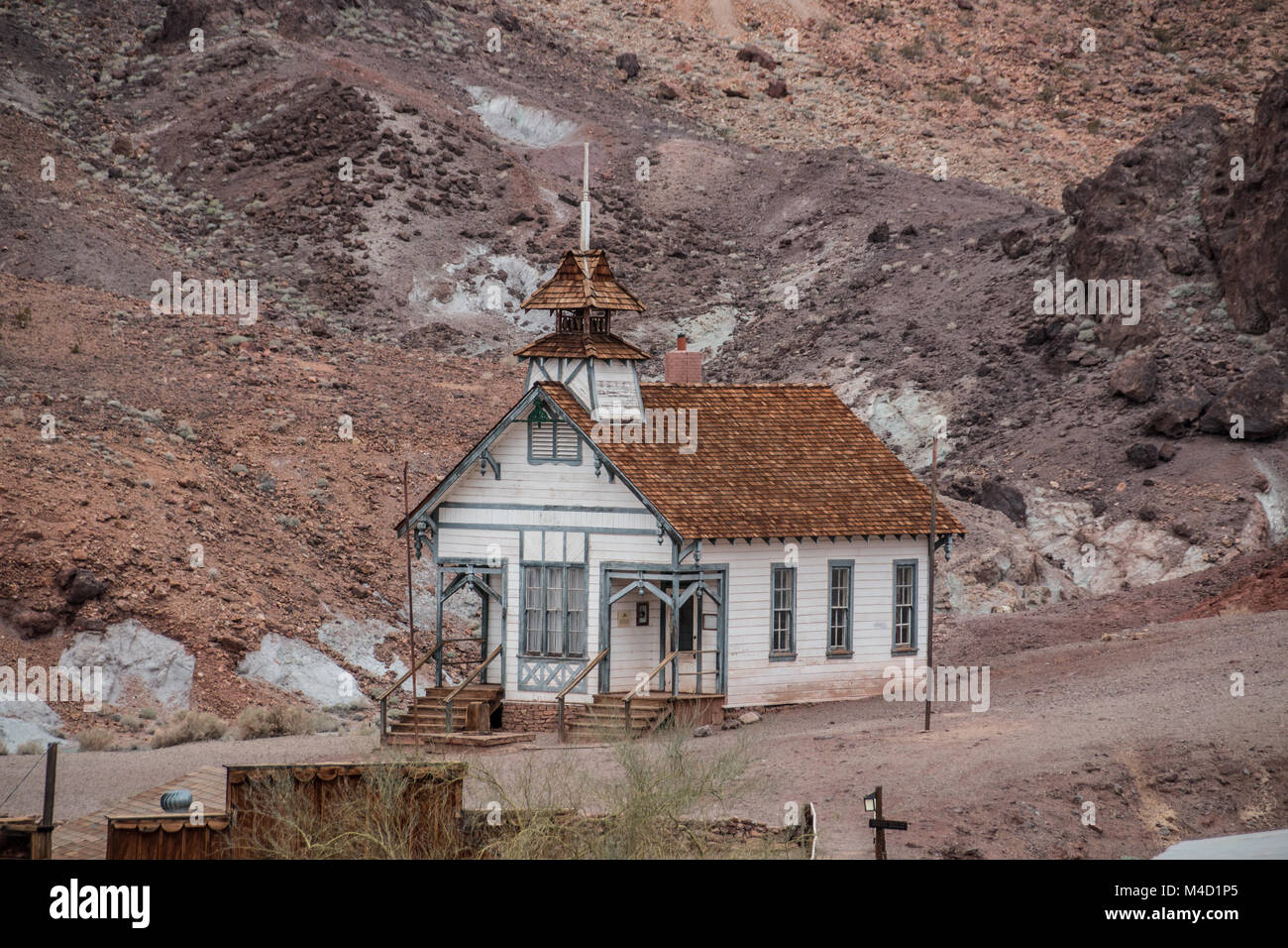 Ancien bâtiment de l'École de Calico Ghost Town, USA Banque D'Images