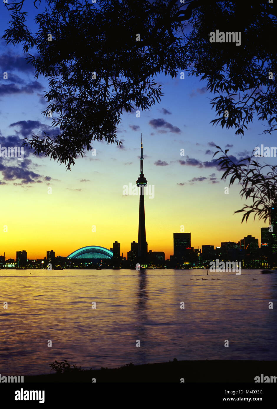 1995 Toronto Ontario Canada, Vue de l'île de Toronto au coucher du soleil Banque D'Images