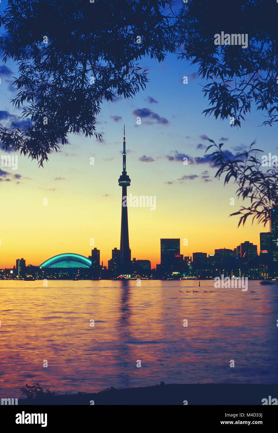 1995 Toronto Ontario Canada, Vue de l'île de Toronto au coucher du soleil Banque D'Images