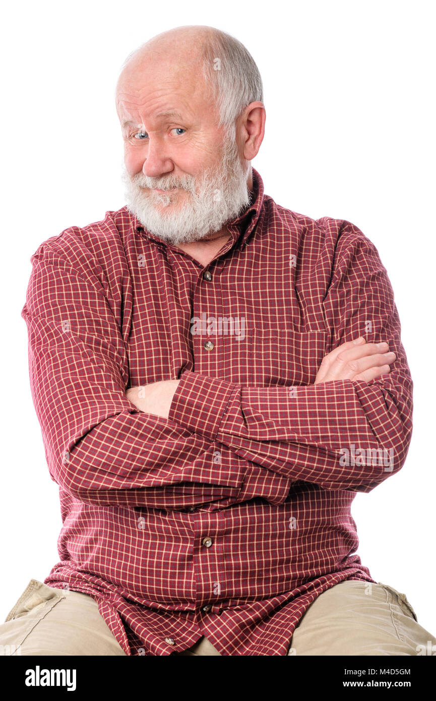 Man souriant isolated on white Banque D'Images