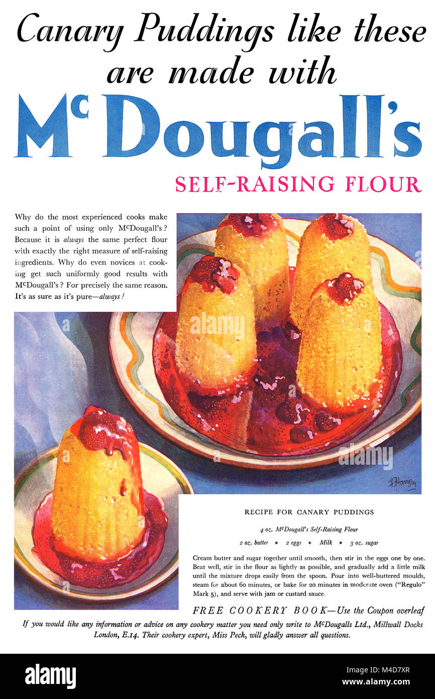 1935 La publicité pour McDougall Self-Raising Flour. Banque D'Images