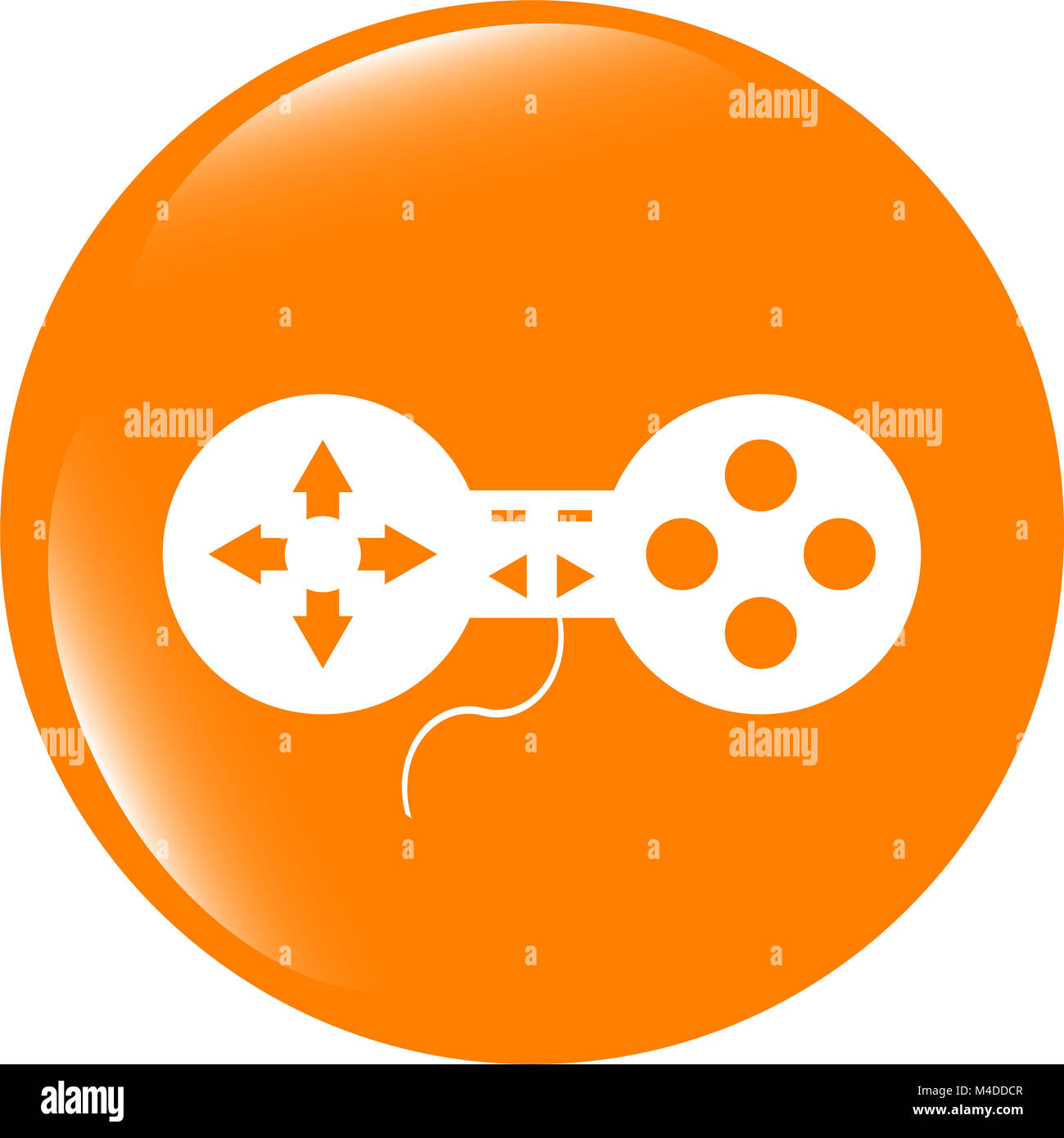 Contrôleur de jeu web icon, bouton isolated on white Banque D'Images