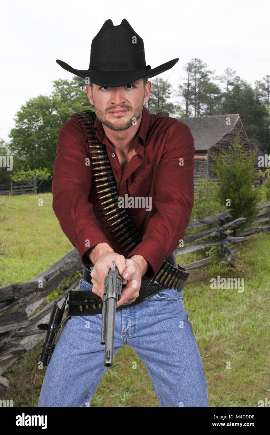 Bel homme cowboy Banque D'Images