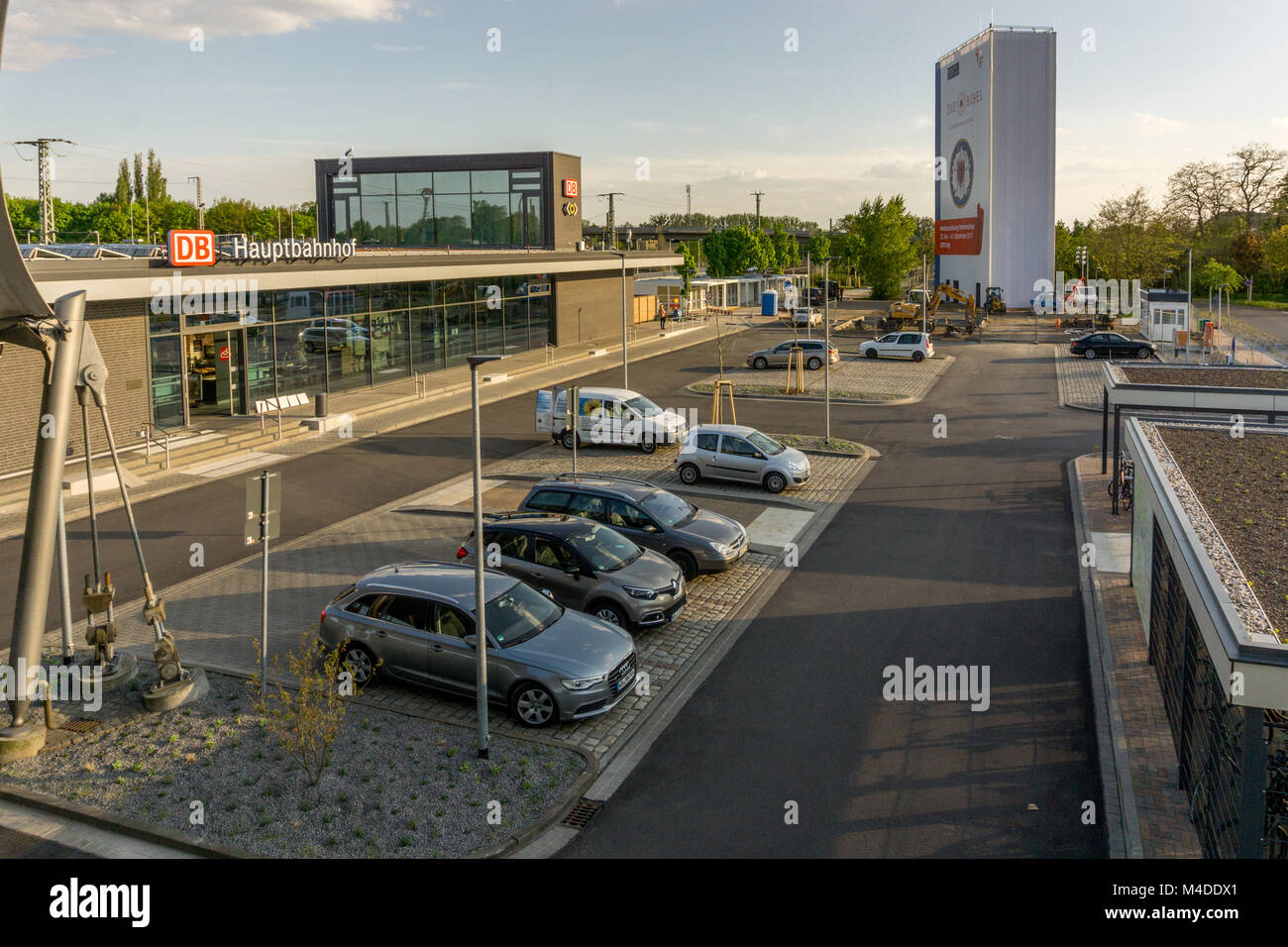 'Gruener Bahnhof' Lutherstadt Wittenberg - une station de transport durable Banque D'Images