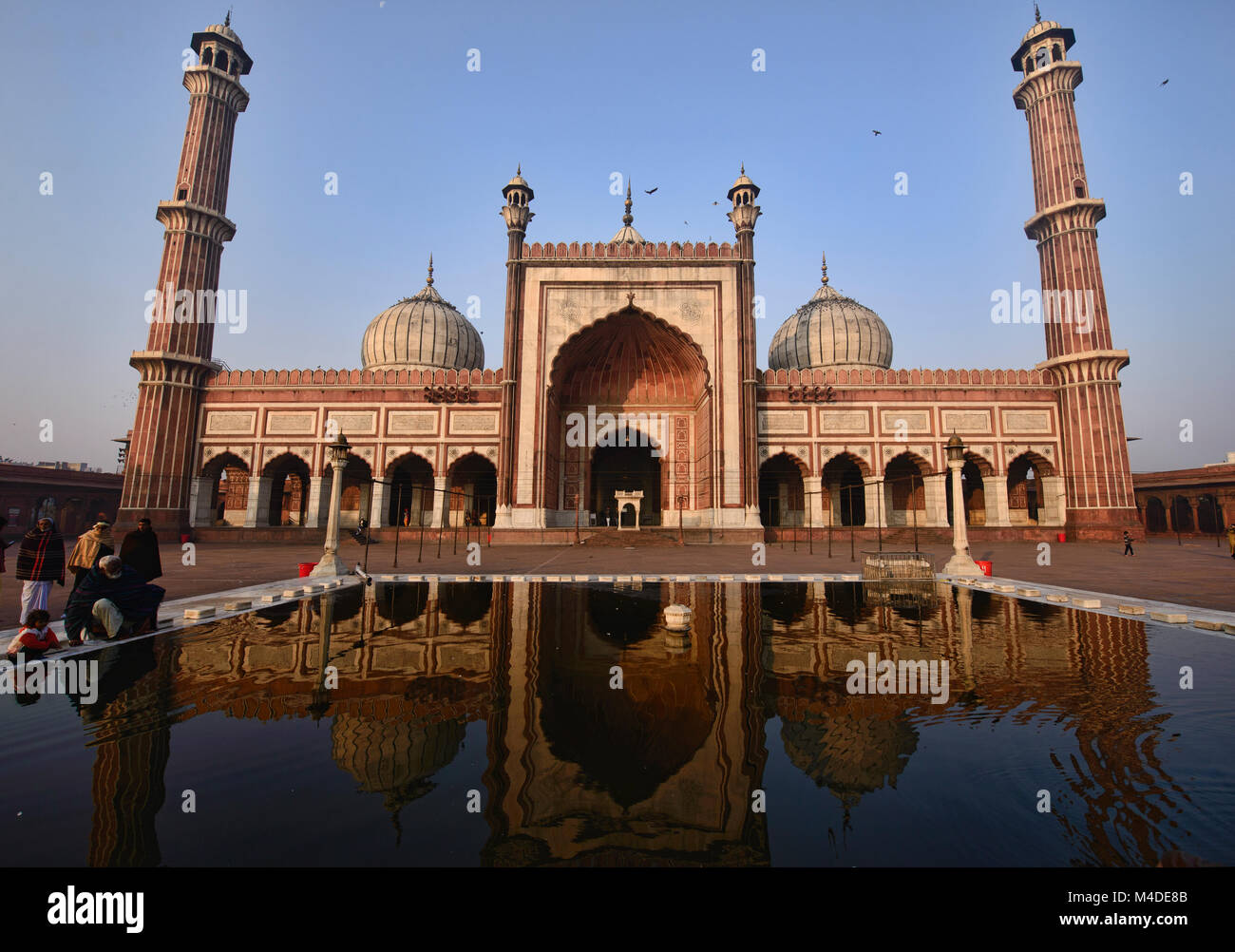 L'immense Jama Masjid, la plus grande mosquée d'Inde, Old Delhi Banque D'Images