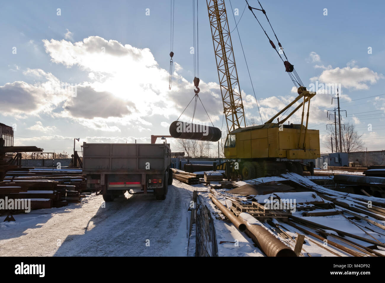 Shell fini de l'échangeur de la grue de déchargement Banque D'Images