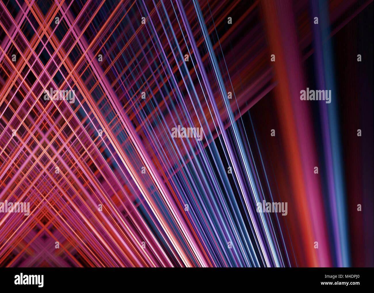 Lumière rouge et bleu fond Sentiers Banque D'Images