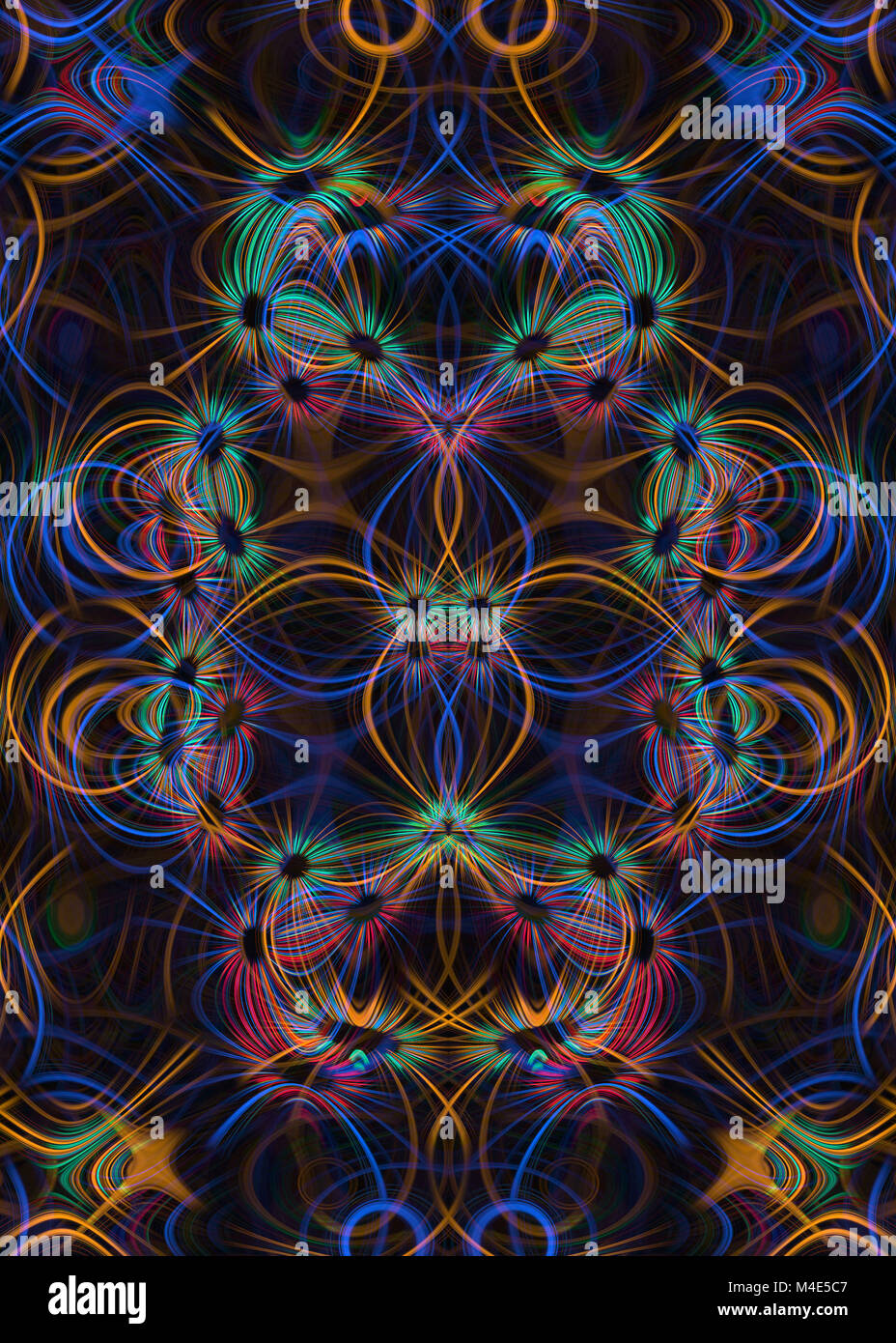 La lumière bleue et orange fond Sentiers Banque D'Images