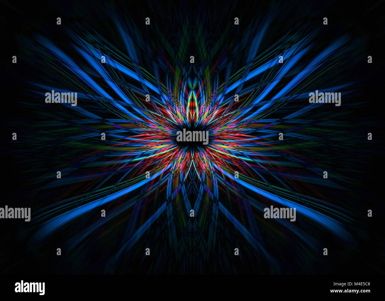 Lumière rouge et bleu fond Sentiers Banque D'Images