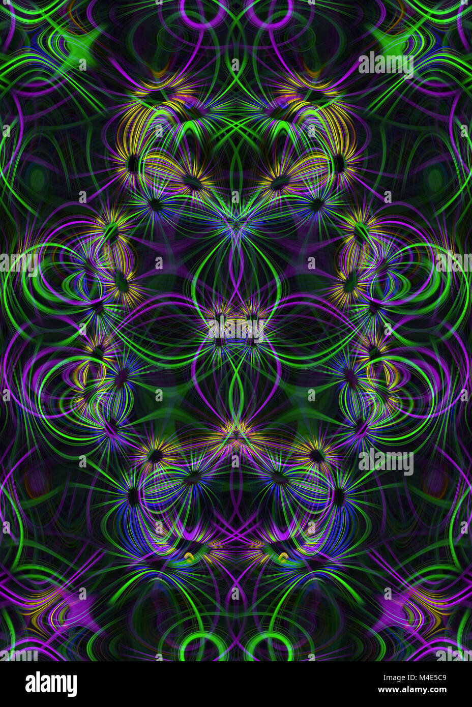 Feu vert et violet fond Sentiers Banque D'Images