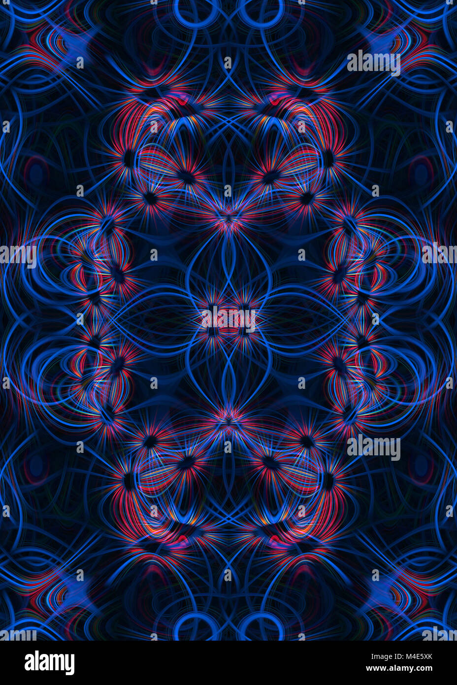 Lumière rouge et bleu fond Sentiers Banque D'Images