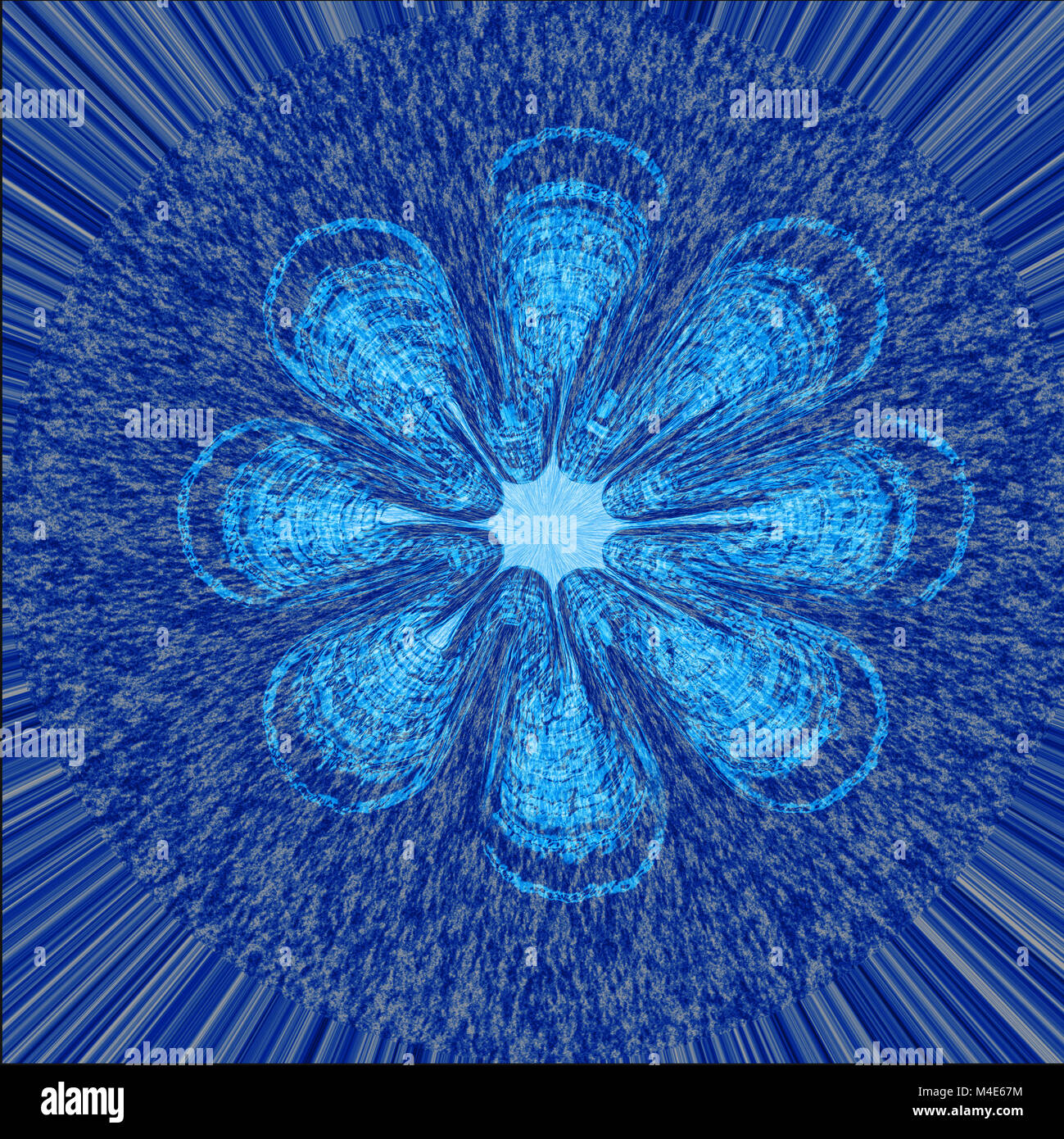Résumé fond - bleu fleur stylisée. Banque D'Images