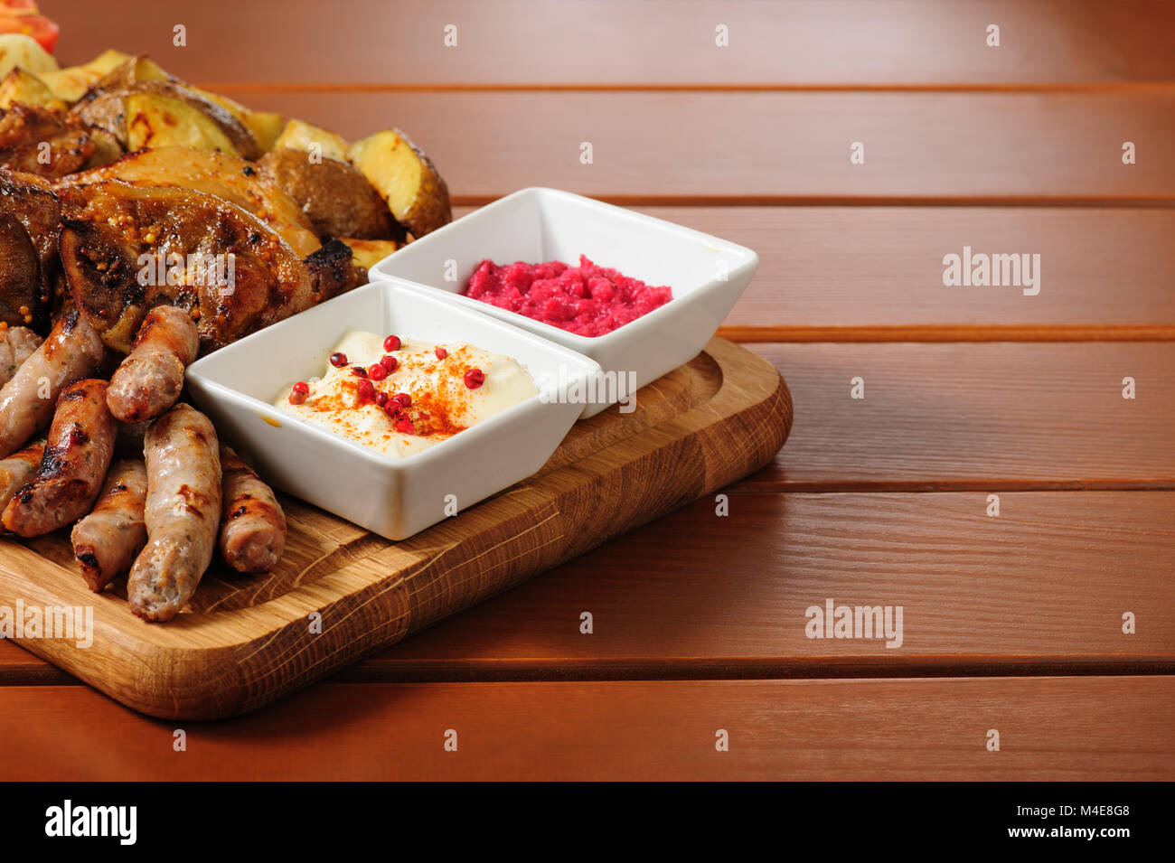 Grand Conseil des viandes grillées et des légumes Banque D'Images