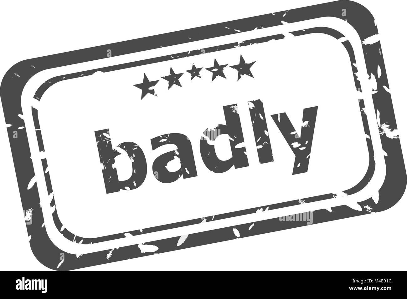 Mot mal sur le caoutchouc grunge stamp isolated on white Banque D'Images