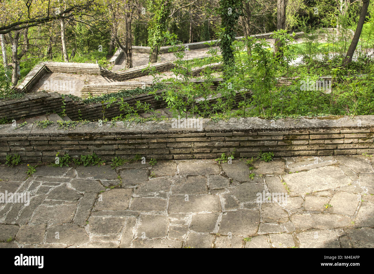 Avec les chemins d'escaliers dans park Banque D'Images