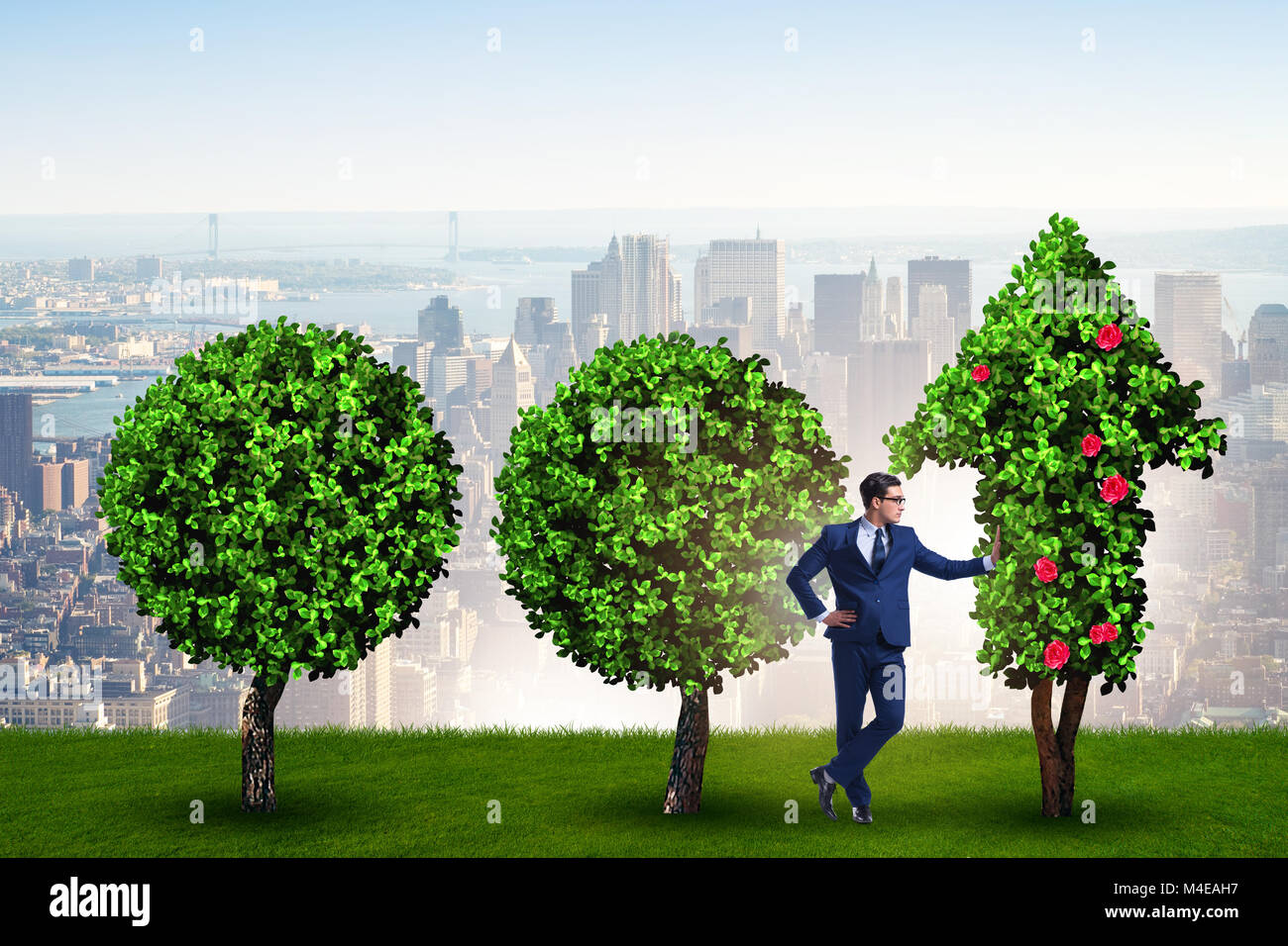 Businessman in sustainable green concept développement Banque D'Images