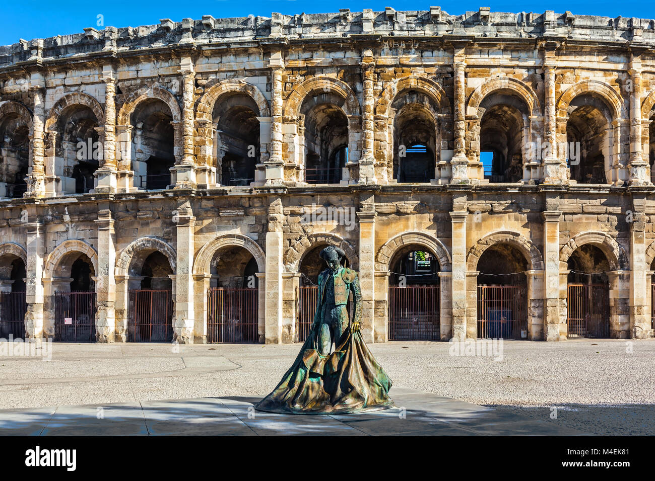 Le monument de la place de Nymes en toreador Banque D'Images