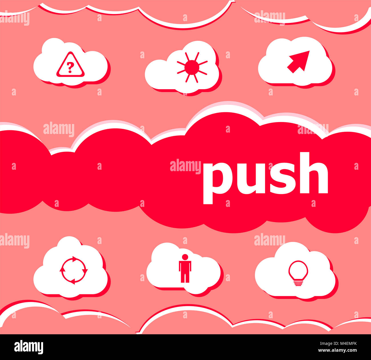 Appuyer sur le texte de l'écran numérique du concept d'entreprise. Banque D'Images