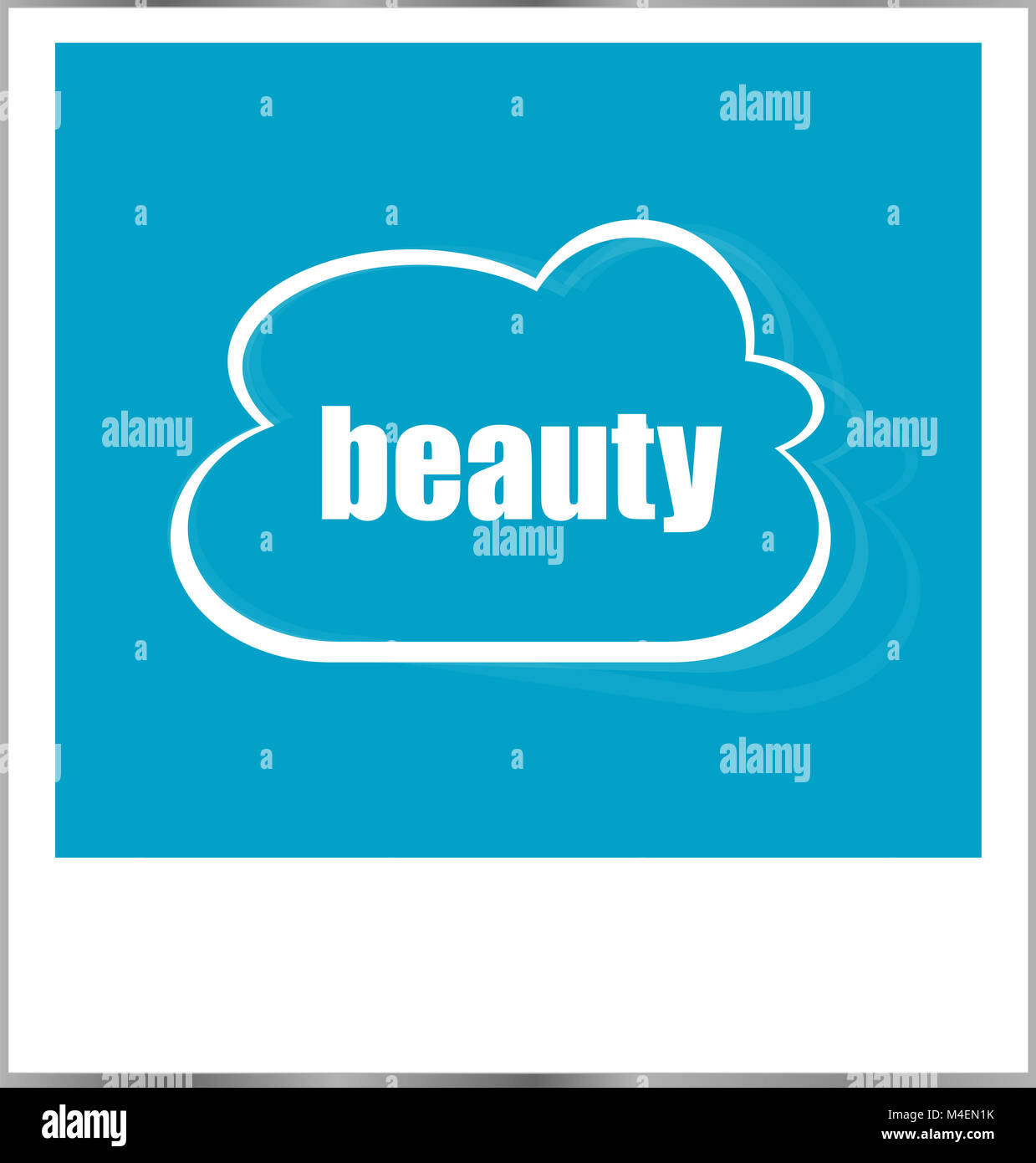 Mot de beauté concept d'affaires, photo frame isolated on white Banque D'Images