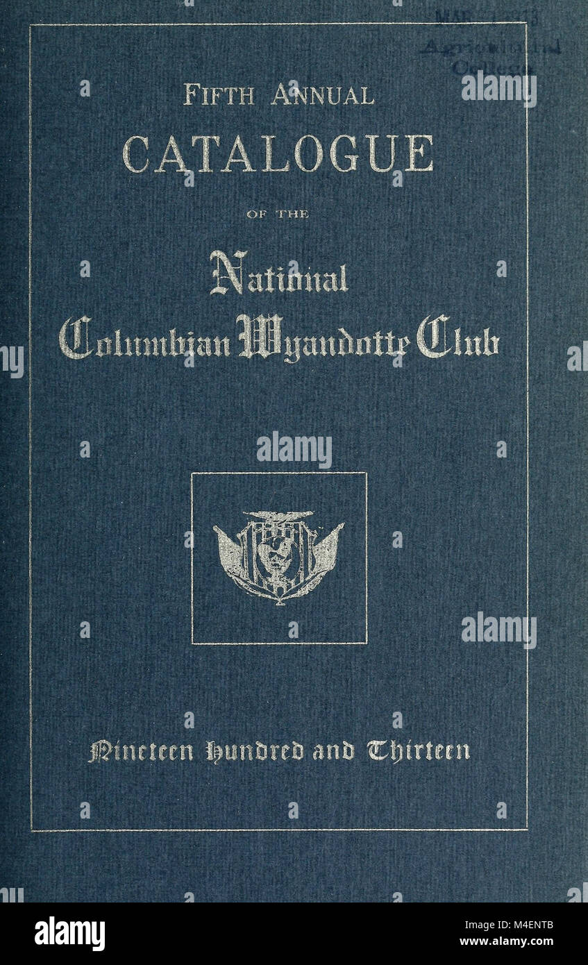 Catalogue annuel de la Columbian Wyandotte Club (1909) (18397499806) Banque D'Images