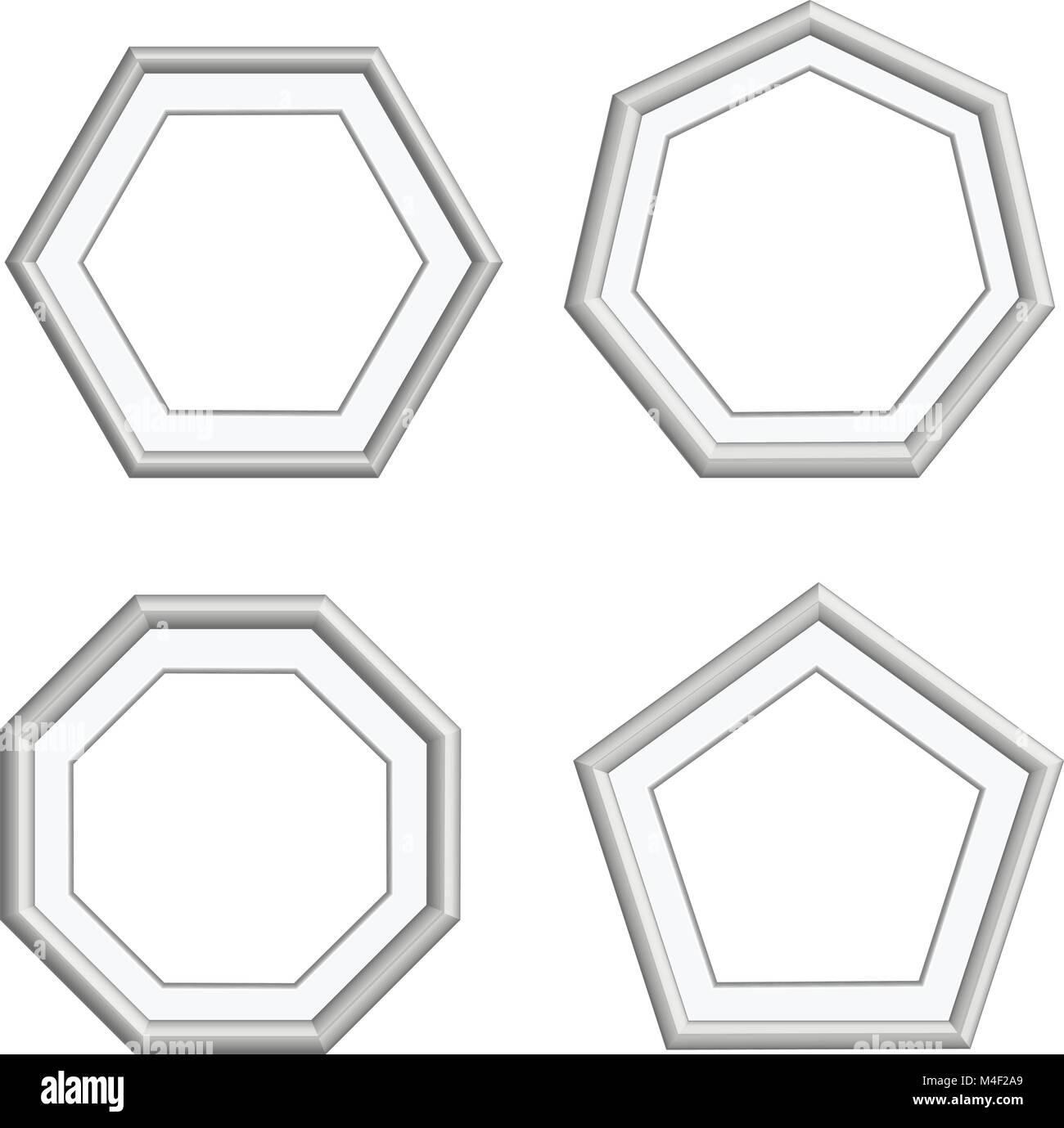 Belle bordure de cadre de couleur argent collection image, photo, galerie et décoration, vector set Illustration de Vecteur