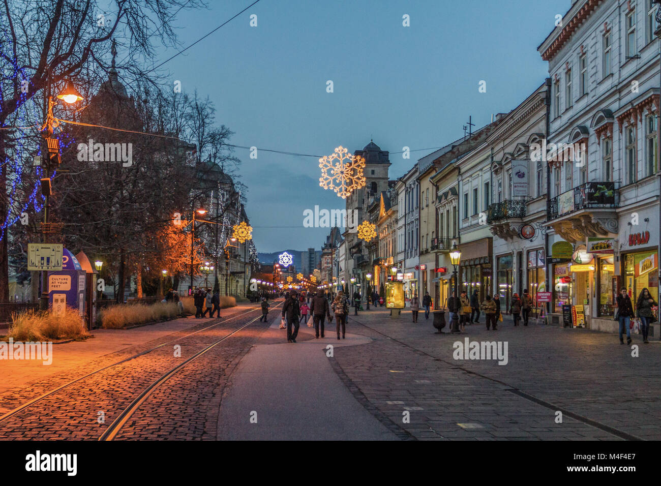 Kosice (Slovaquie) la nuit Banque D'Images